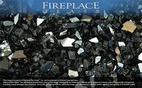 Black Reflective Crystal Fireplace Glass Fireplace Glass