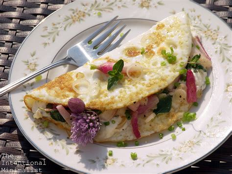 intentional minimalist french breakfast radish omelette