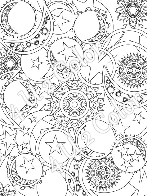 sun  moon coloring pages  adults  getdrawings