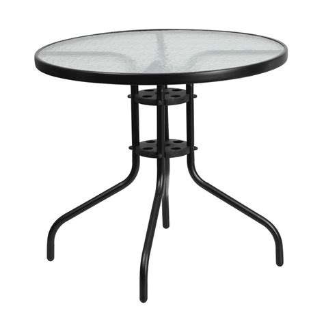 Outdoor Patio Table Monty Round Glass Table 32 Inch