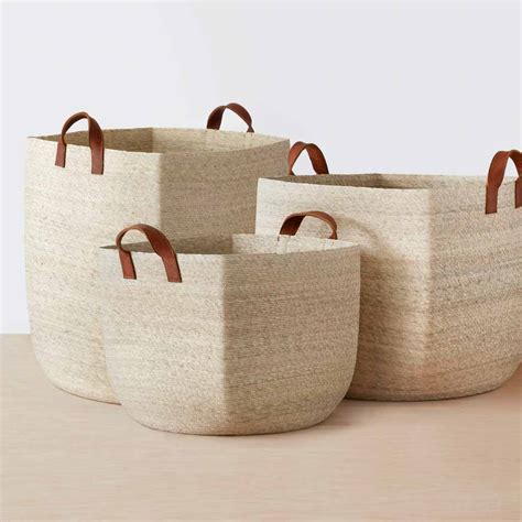 woven storage baskets handcrafted  palm leaves  citizenry