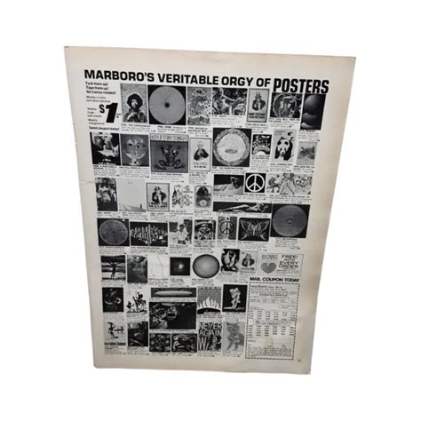 Vintage 1970 Marboro Orgy Of Posters Original Ad Epherma 6 99 Picclick
