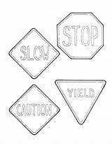 Coloring Road Signs Pages Sign Printable Traffic Stop School Sheets Crossing Keep Railroad Sheet Drawing Kids Winding Print Color Light sketch template