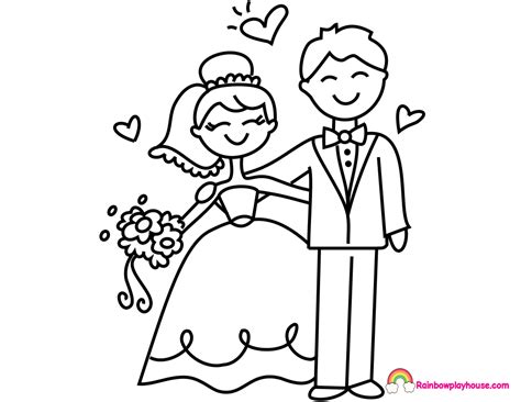 bride groom coloring page  getdrawings