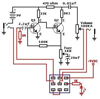 fuzz face schematic circuit bent