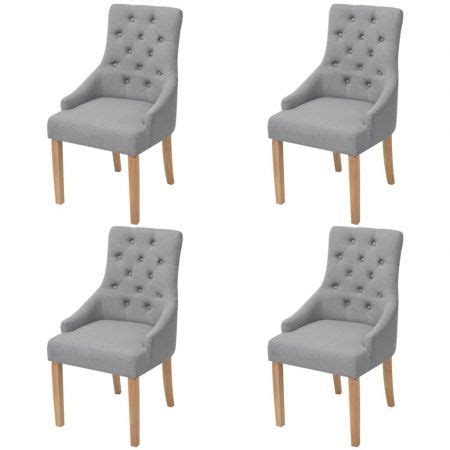 oak dining chairs  pcs fabric light grey crazy sales