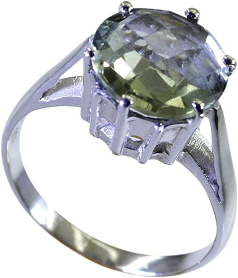 Jewelryonclick Echte Grüne Amethyst Verlobungsringe 925 Silber Für