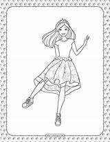 Barbie Coloring Princess Pages Adventure sketch template