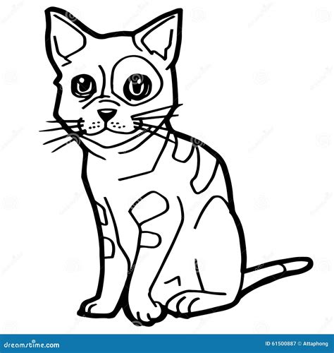 cartoon cat coloring page stock illustration image