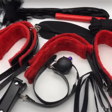 china 10 pieces set leather bdsm bondage restraints kit for women buy