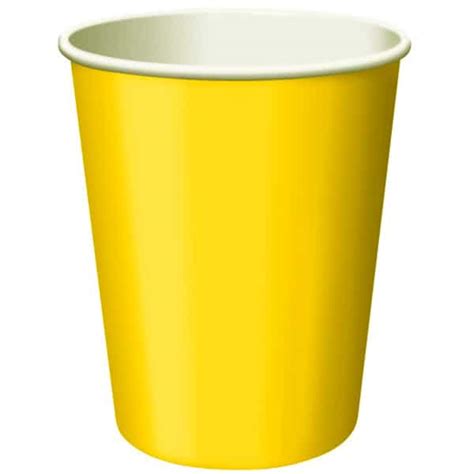 yellow paper cups ml pack   partyrama