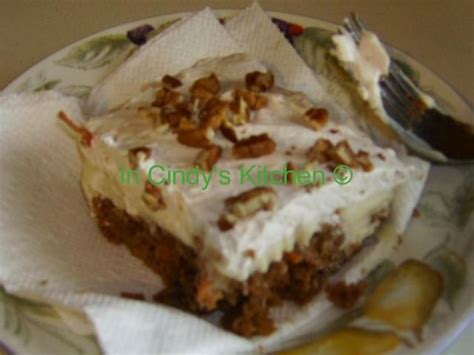 in cindy s kitchen carrot poke cake with cheesecake