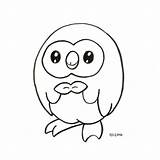 Rowlet Pokemon Sketch Coloring Sun Moon Rowlett Pages Sunday Template Printable sketch template