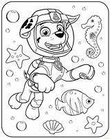 Coloring Patrol Paw Halloween Pages Popular Underwater Marshall sketch template