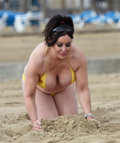 lisa appleton  suffers embarrassing wardrobe malfunction   revealing bikini
