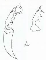 Knife Karambit Messer Butterfly Faca Go Kunai Instructables Facas Cuchillos Molde Ler Blades Szkic Knive sketch template