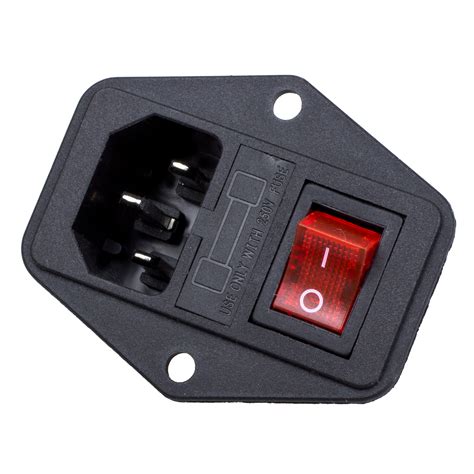 fp  pin iec  inlet module plug fuse switch male power socket