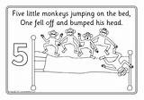 Monkeys Jumping Little Bed Five Colouring Sheets Sparklebox Coloring Monkey Pages Activities Book Kids Jump Math Preschool Maths Preview Choose sketch template