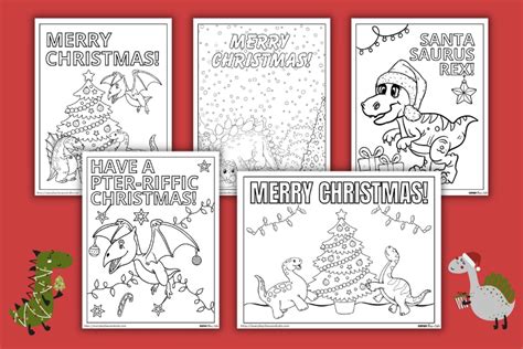 printable christmas dinosaur coloring pages