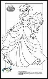 Princess Coloring Disney Pages Ariel Kids Dress Colouring Printable Princesses Sheets Mermaid Girls Cinderella Da Book Timeless Miracle Ministerofbeans Visit sketch template