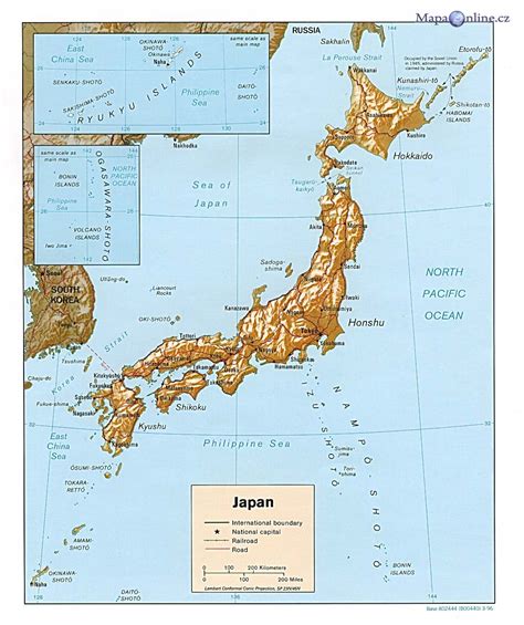 mapa japonsko mapa