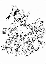 Coloring Pages Dewey Huey Louie Disney Donald Duck Ducktales sketch template