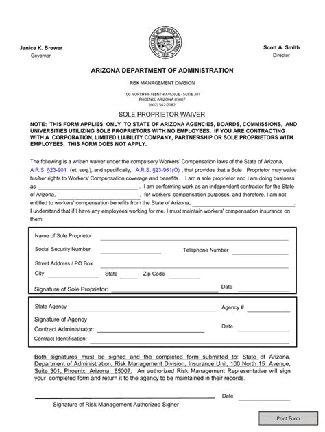 arizona workers compensation waiver form  airslate signnow