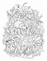 Coloring Pages Adult Sweary Print Printable Zero Books Swear Fucks Given Template Outline Sheets Stuff Drawings Quotes Color Colouring sketch template