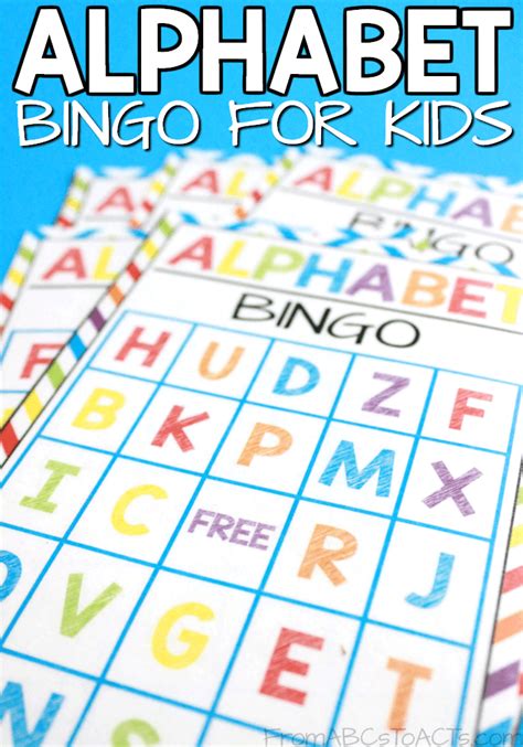 printable alphabet bingo  kids  abcs  acts