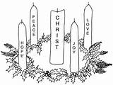 Advent Wreath Clip Coloring Pages Candle Candles Clipart Religious Christmas Catholic Christian Sunday Kids Cliparts Immaculate Conception First Sheet Emmanuel sketch template