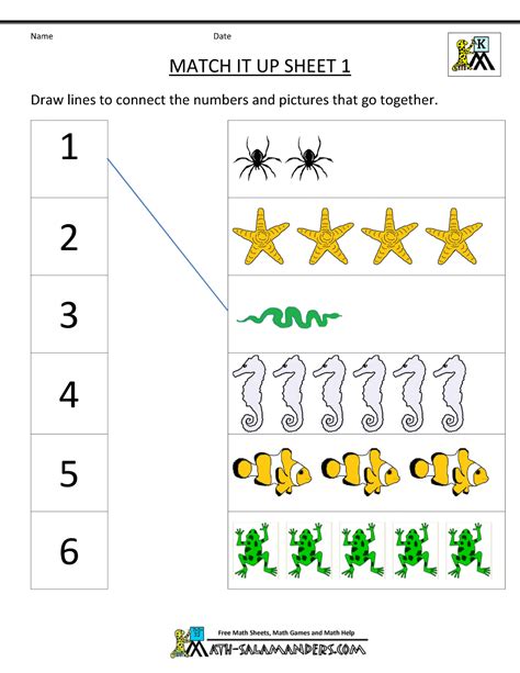 classroom  kindergarten worksheet easy color  number