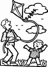Coloring Pages Kite Kites Fly Kids Printable sketch template