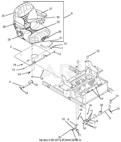 gravely    pro turn  parts diagram  seat