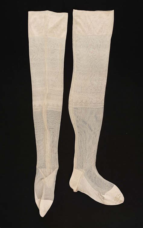 pair of white silk knitted stockings museum of fine arts boston
