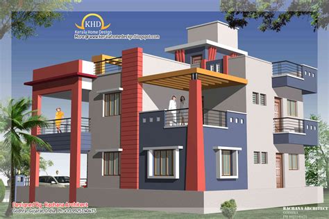 duplex house plan  elevation  sq ft kerala home design  floor plans  dream
