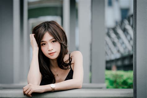wallpaper model brunette long hair asian women outdoors bare