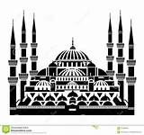 Mosque Istanbul Clipart Blue Sultan Ahmet Vector Silhouette Stock Clipground Islamic Illustration sketch template