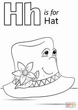 Letter Coloring Hat Pages Printable Alphabet Horse Template Preschool Words Styles Drawing Paper sketch template