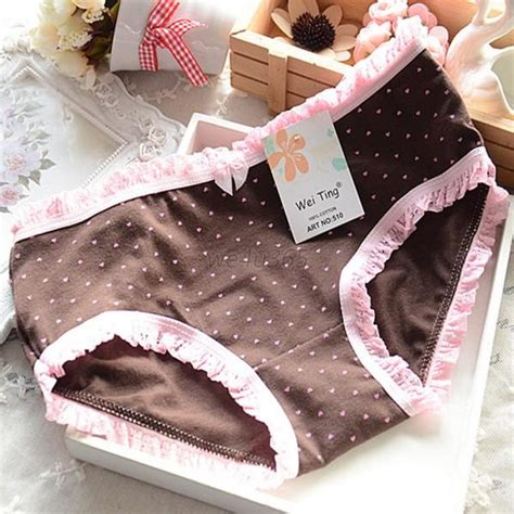 sexy women cute polka dots brief panties underwear cotton briefs