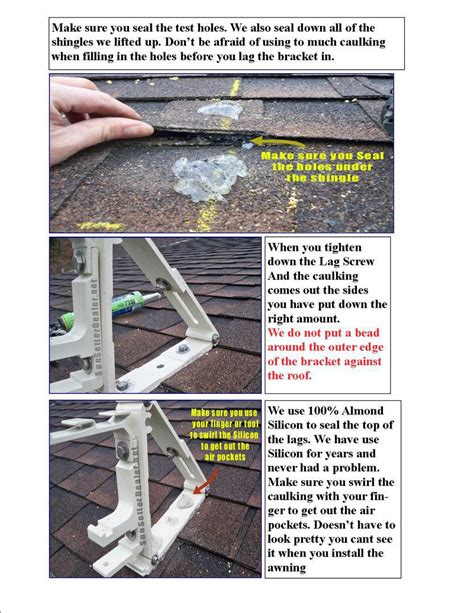 sunsetter patio awning roof mounts brackets instructions