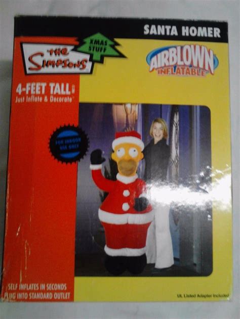gemmy santa claus homer simpson  ft airblown inflatable christmas decoration view