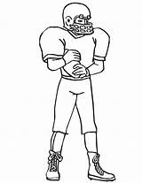 Football Player Coloring Pages Kids Drawing Players Printable Nfl Sports Cutouts Rugby Color Sheets Standing Clipart Outline Cartoon Print Printables sketch template