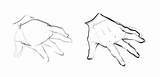 Anime Hands Draw Step Tutorial Palm Fingers Drawn Methods Two Outlined Shape Left Then Details sketch template