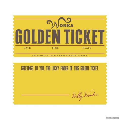 simple editable printable wonka golden ticket printablercom golden