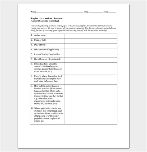 biography outline template  formats samples  examples