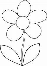Flower Flowers Coloring Printable Outline Template Pages Kids Clipart Color Templates Traceable Easy Clip Patterns Simple Daisy Stem Blank Svg sketch template