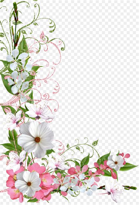 border flowers floral design clip art frame border