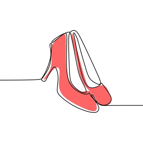 여성 패션 흰색 배경 벡터 일러스트 레이 션에 고립 된 하이힐 구두의 연속 선 그리기 패션 삽화 신발 png 및 벡터 에