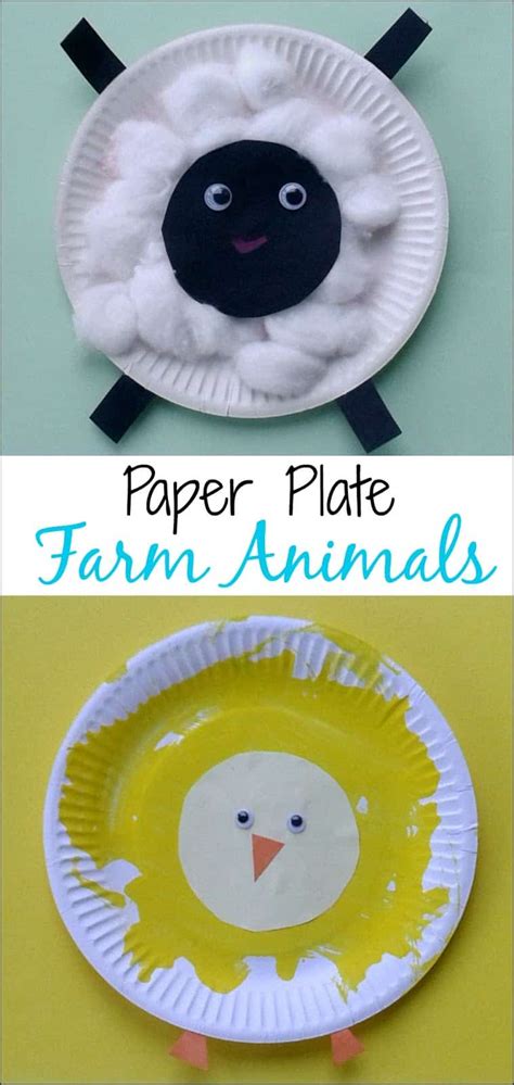 crafts  toddlers paper plate baby farm animals mess