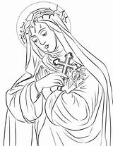 Heilige Dibujo Ausmalbild Lucia Assisi Malvorlagen Ausdrucken sketch template